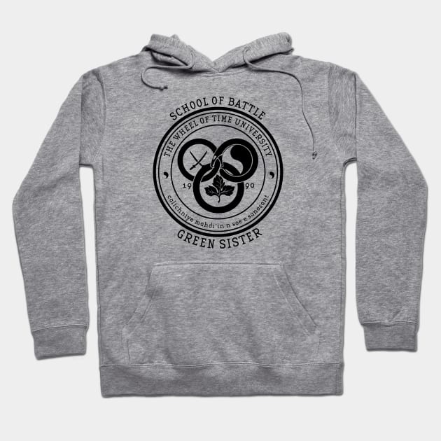 The Wheel of Time University - School of Battle (Green Sister) Hoodie by Ta'veren Tavern